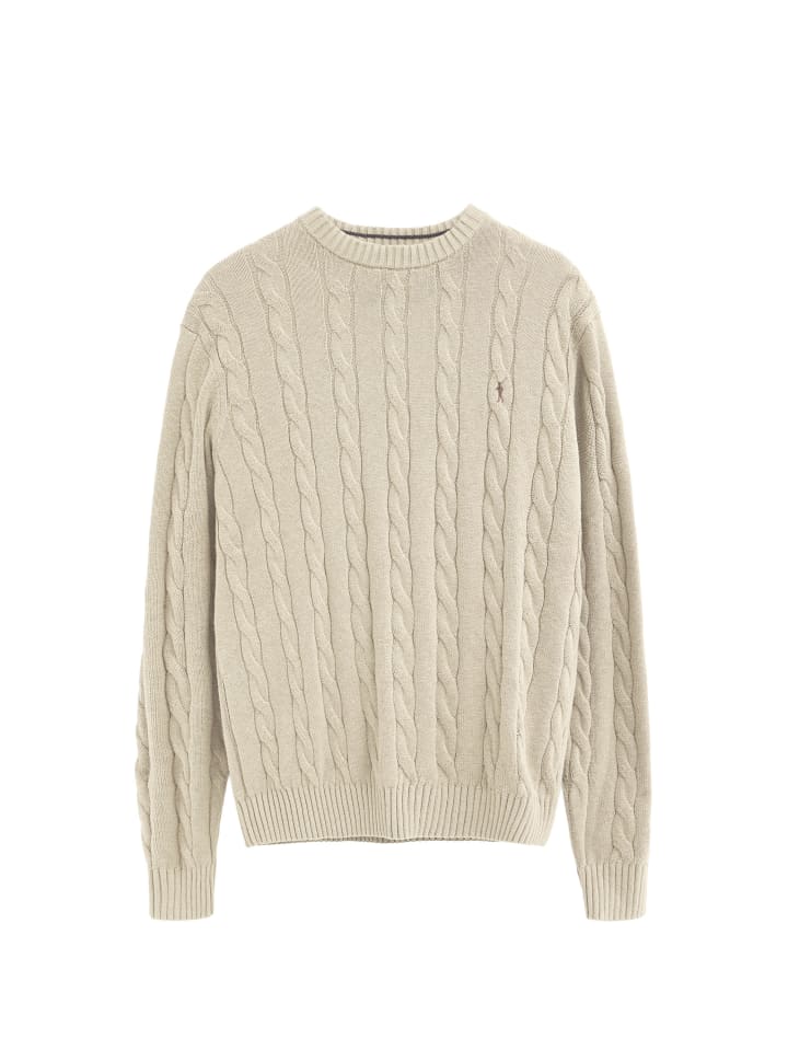 Pullover MAN RIGBY GO CABLE U WOOL KALEB LONG SLEEVE REGULAR FIT in Beige