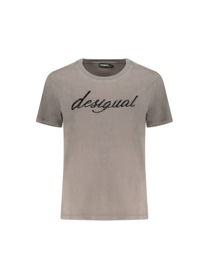 Grau Baumwolle Damen T-Shirt
