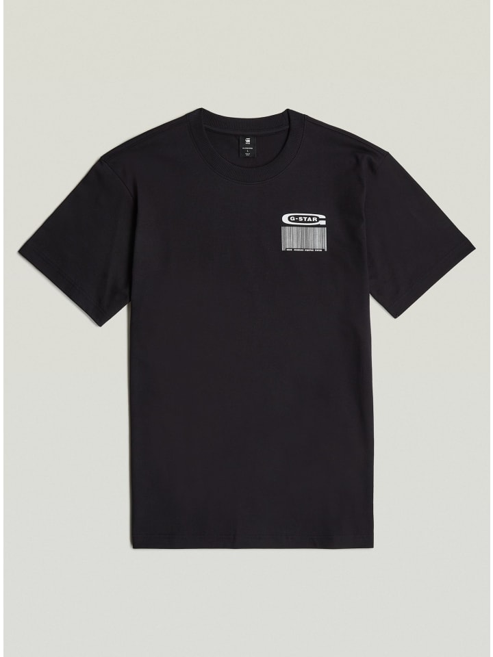 Barcode Back Graphic Loose T-Shirt dk black
