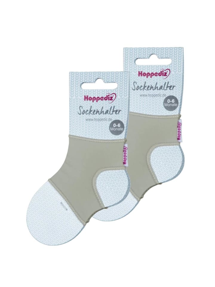 Babysocken Sockenhalter in 2-er Set grau