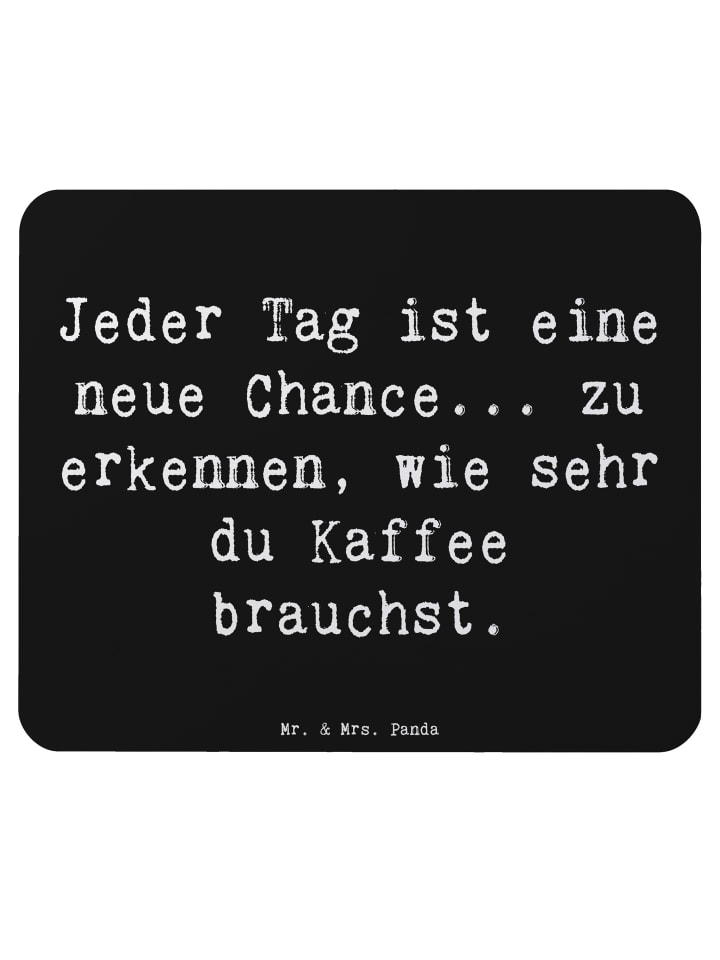 Mauspad Spruch Motivation und Kaffee mit Spruch in Schwarz
