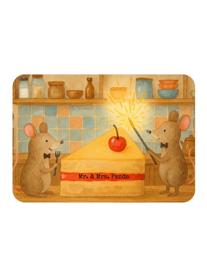 Magnet Mäuse Kuchen Design ohne Spruch in Weiß