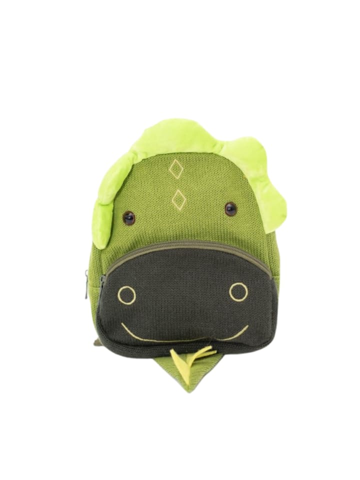Rucksack Drache in Grün und Gelb – (B)24 x (H)48 x (T)11 cm