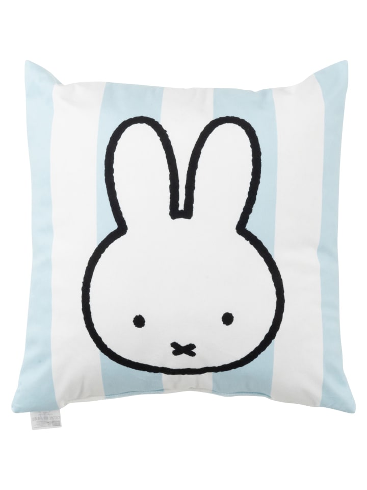 Miffy Kissen Hase Plüsch Dekokissen Zierkissen Kopfkissen 40x40cm in blau/weiß