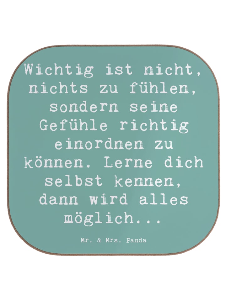 Glasuntersetzer Spruch Emotionen ausdrücken Wei... in Meeresbrise