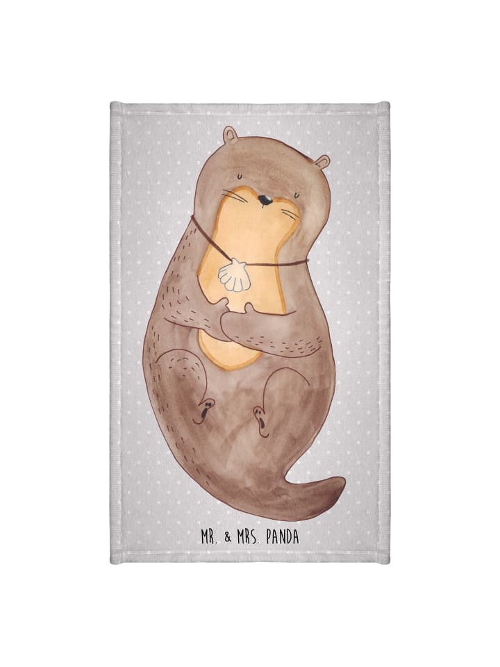 Handtuch Otter Muschel ohne Spruch in Grau Pastell