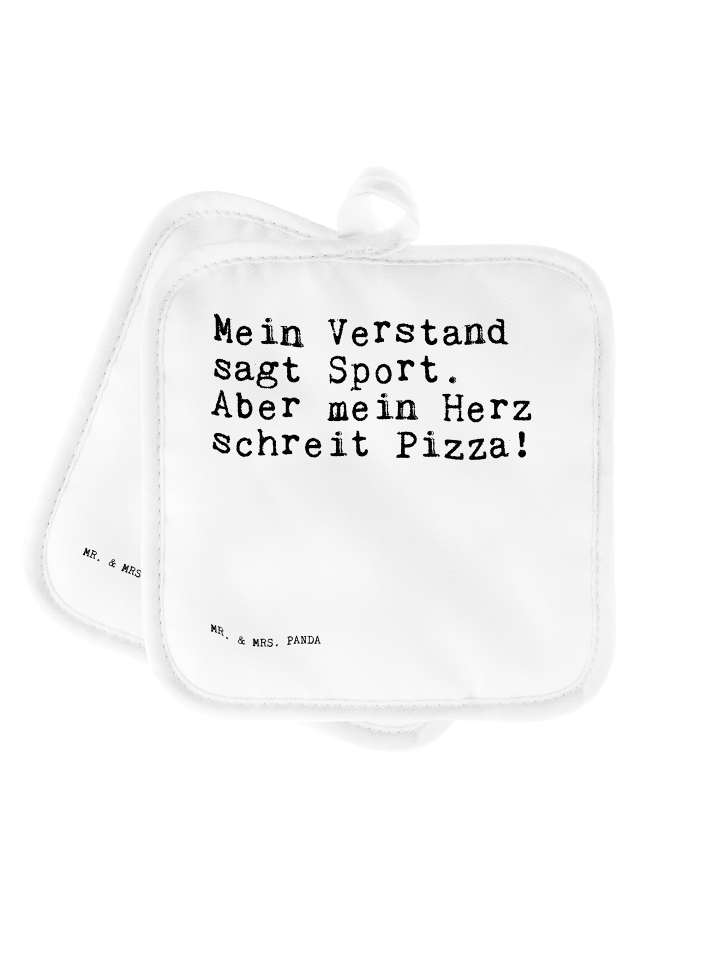 Topflappen Mein Verstand sagt Sport.... mit Spruch in Weiß