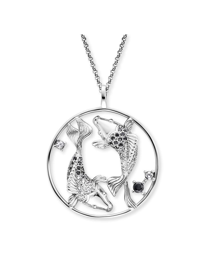 Sterling Silber Damenhalskette Fische 42-50 cm
