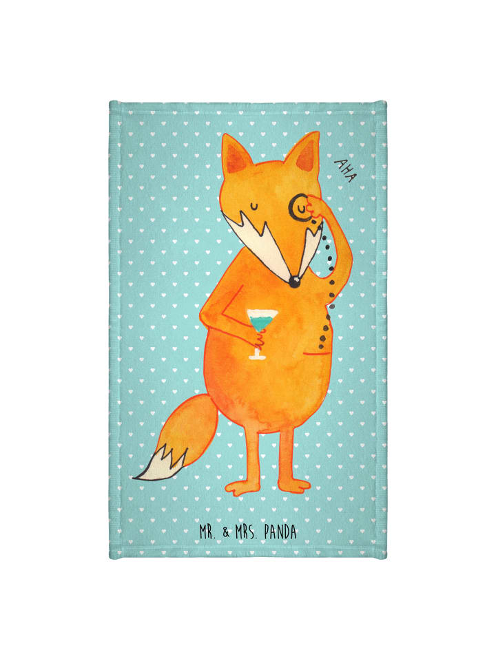 Handtuch Fuchs Lord ohne Spruch in Türkis Pastell