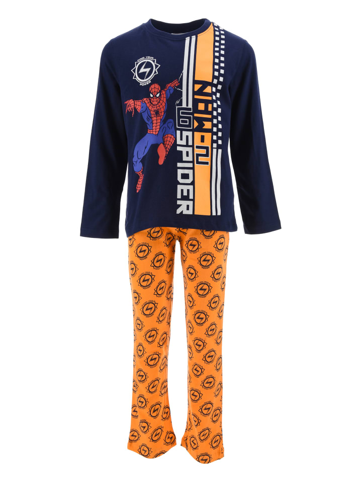 2tlg. Outfit: Schlafanzug Pyjama in Dunkel-Blau