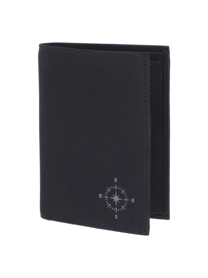 New Cryptan Geldbörse RFID Schutz 13 cm schwarz-windrose 2.0grey