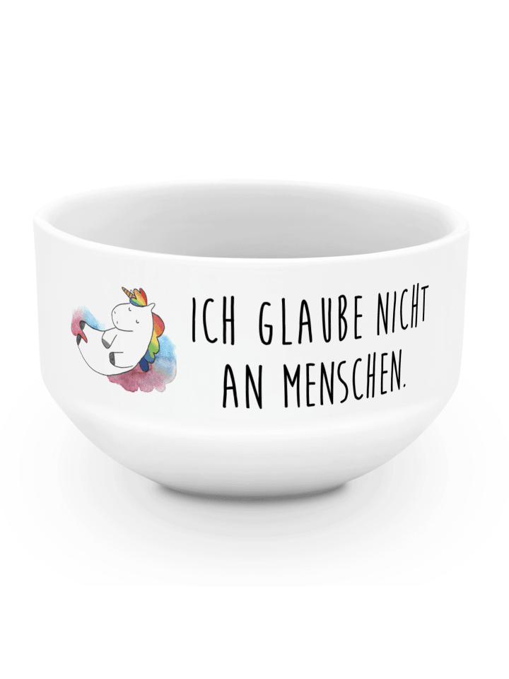 suppenschale Einhorn Wolke 7 mit Spruch in Weiß