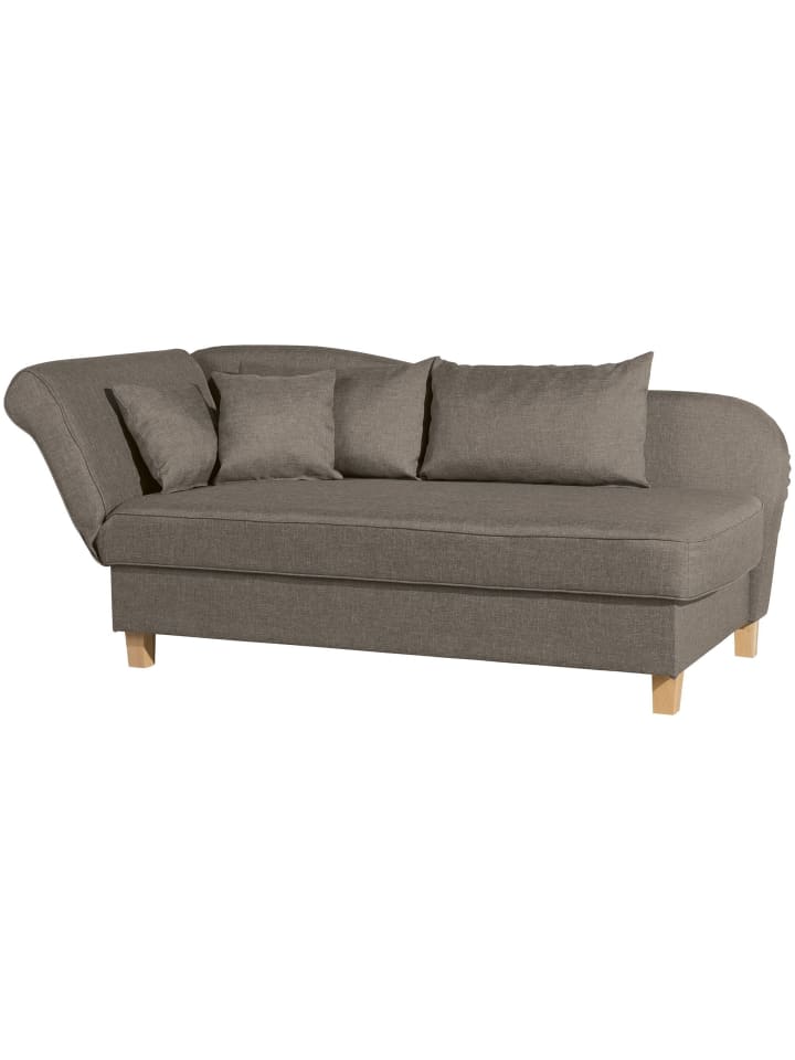 RECAMIERE mit Armteil links klappbar Katia Flachgewebe Buche/sahara