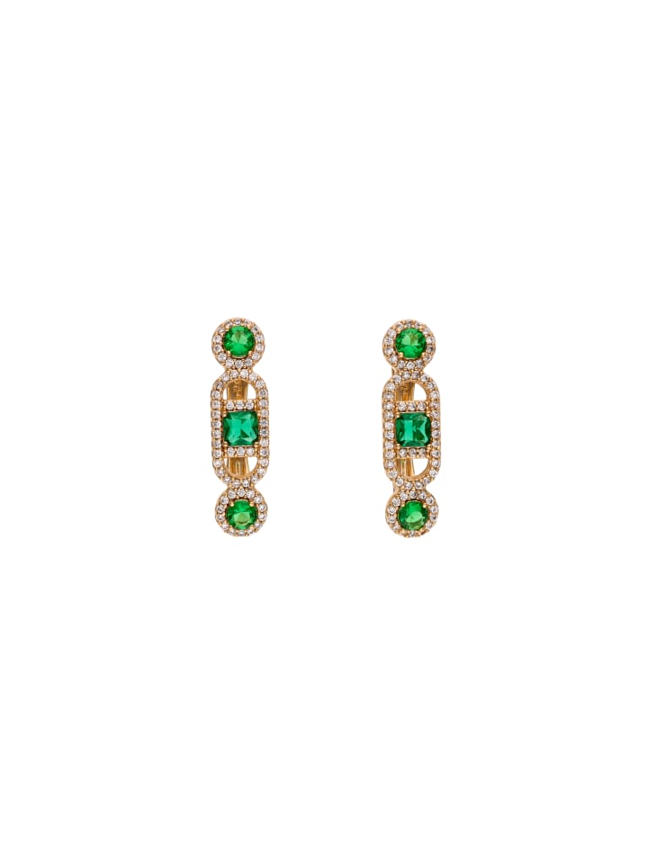 Women Earrings in Rose Gold Green