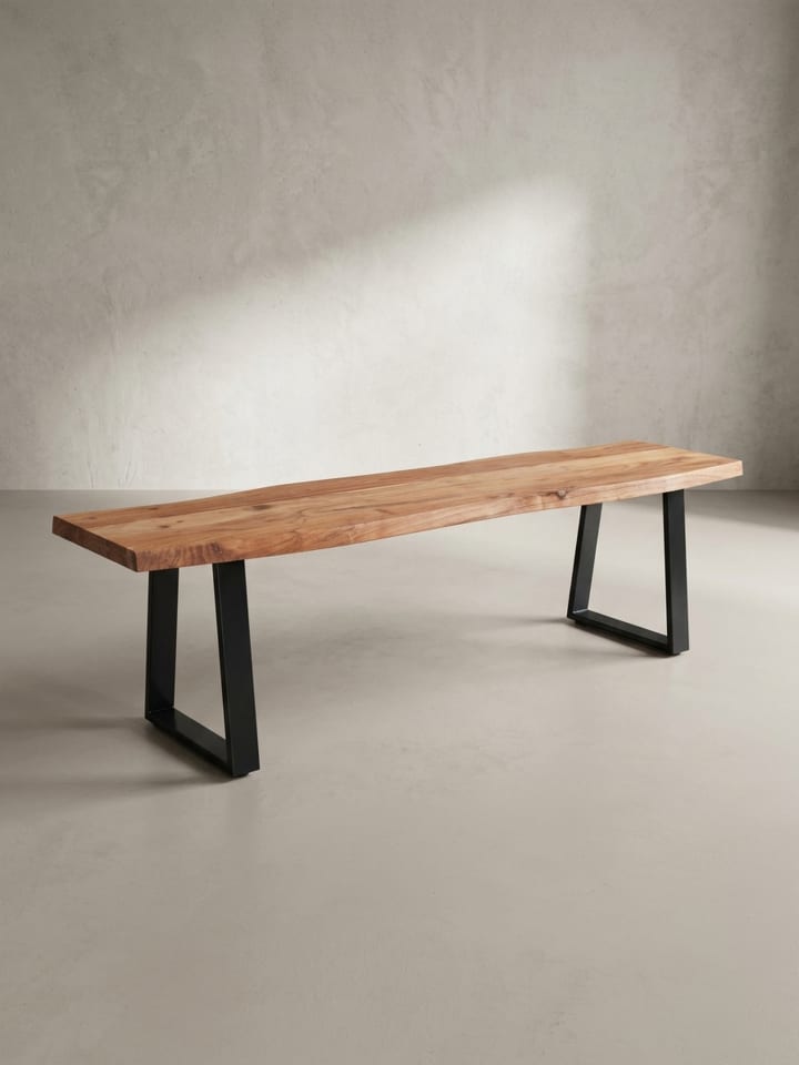 Esszimmerbank 140x40x45,5 cm Massivholz / Metall mit