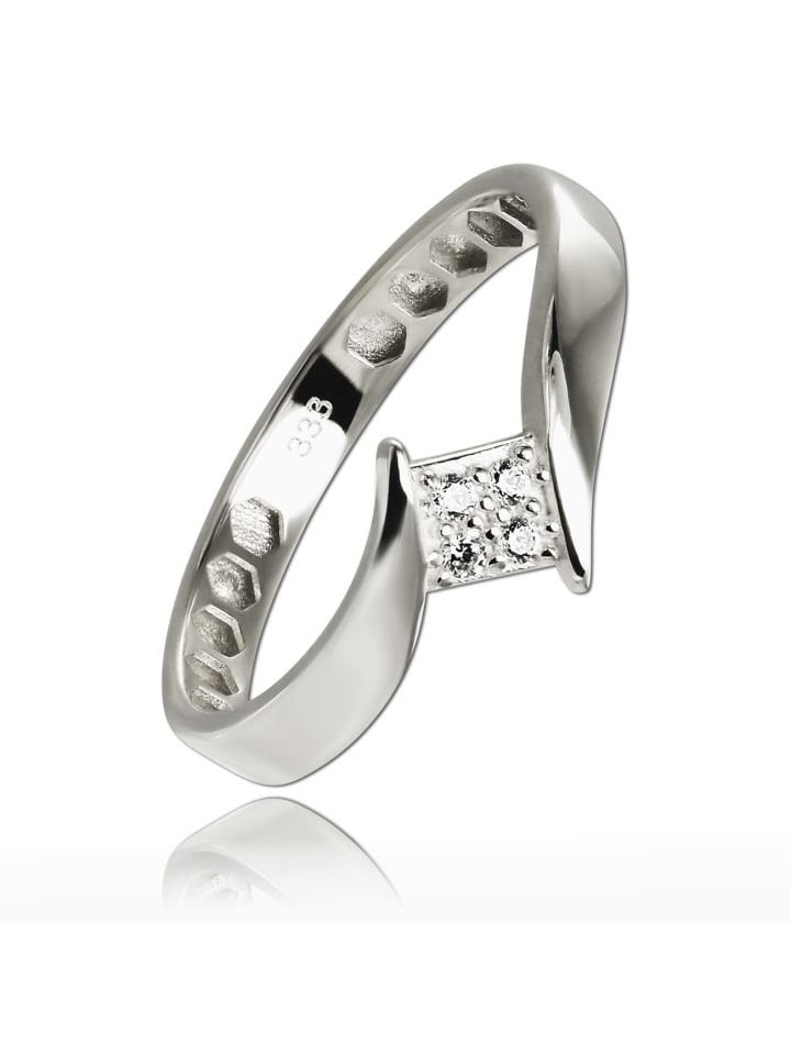 333 Weißgold - 8 Karat Damen Ringe Viereck gold Fingerring 54 (17,2)