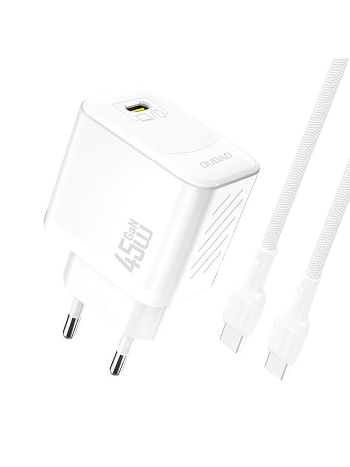 A28C 45W GaN Schnellladegerät mit USB-C Kabel Weiß
