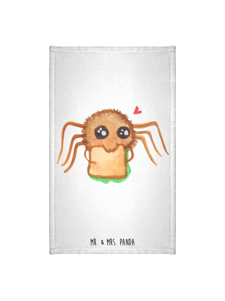 Gästehandtuch Spinne Agathe Sandwich ohne Spruch in Weiß