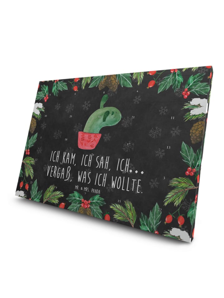 Adventskalender Kaktus Mama mit Spruch in Kreidetafel