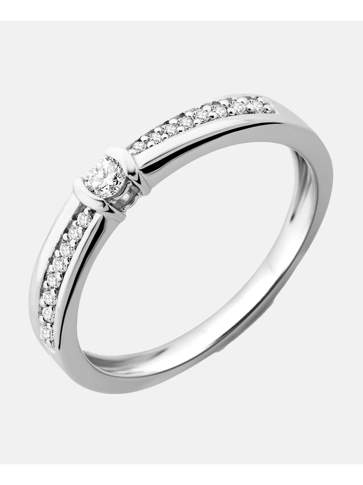 Ring aus 375 Weißgold mit Diamant