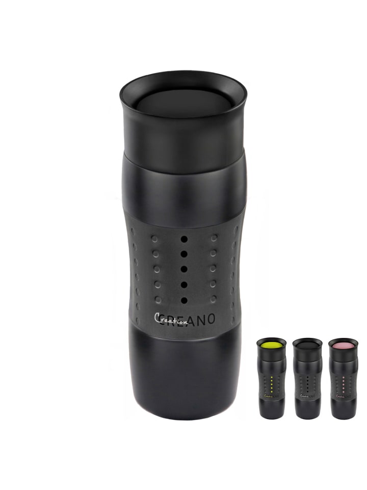 Travel-mug  400ml "schwarz", isolierend aus Edelstahl