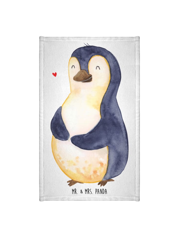 Handtuch Pinguin Diät ohne Spruch in Weiß