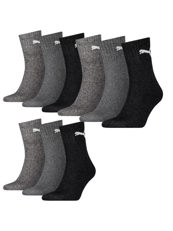 Socken 9 Paar Puma Short Crew in 207 anthracite / grey