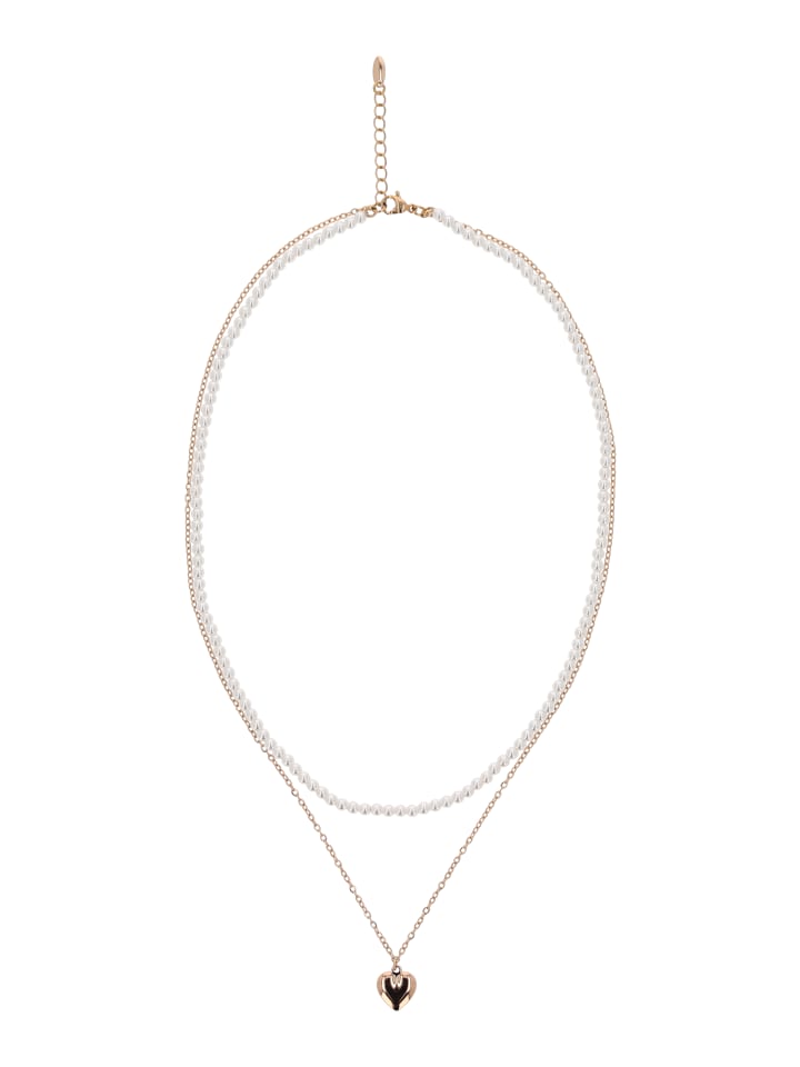 Women Pendant Necklace in Rose Gold White