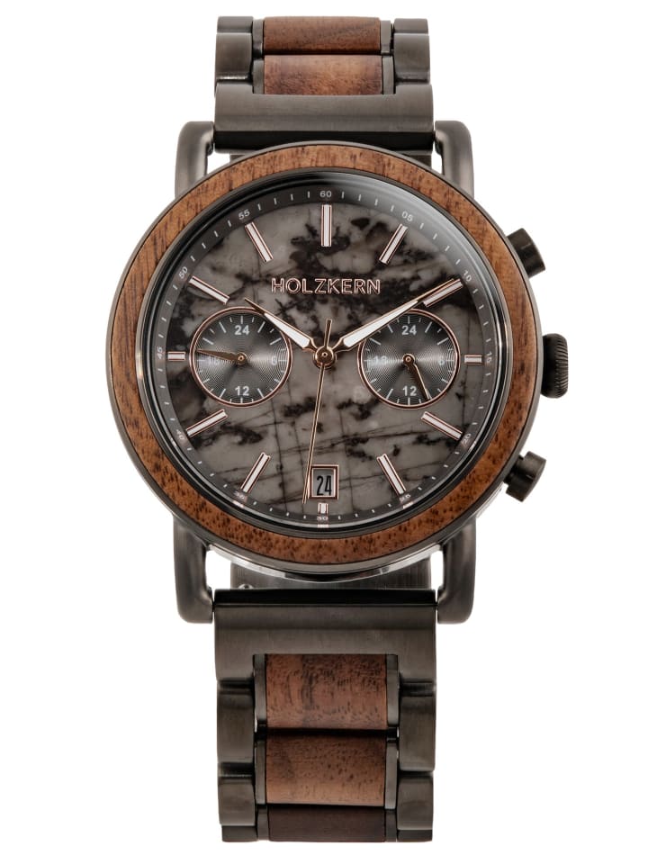Herrenuhr Quarz Chronograph Askja Marmor/Walnuss II Anthrazit