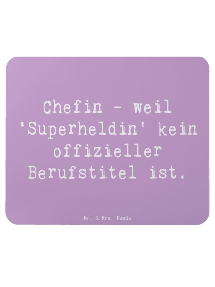 Mouse Pad Spruch Chefin Superheldin mit Spruch in Lavendeltraum