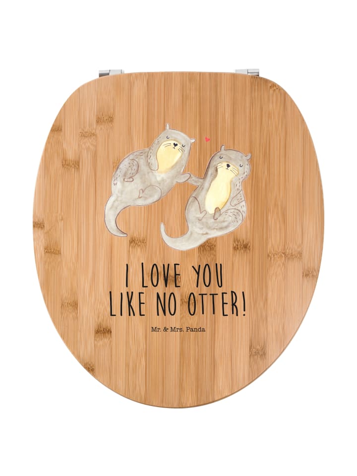 Toilettendeckel Otter Hände halten mit Spruch in Braun