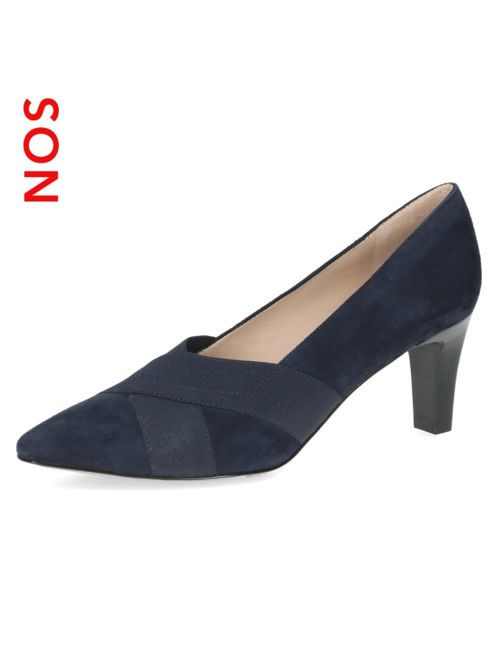 Hochfrontpumps in Blau