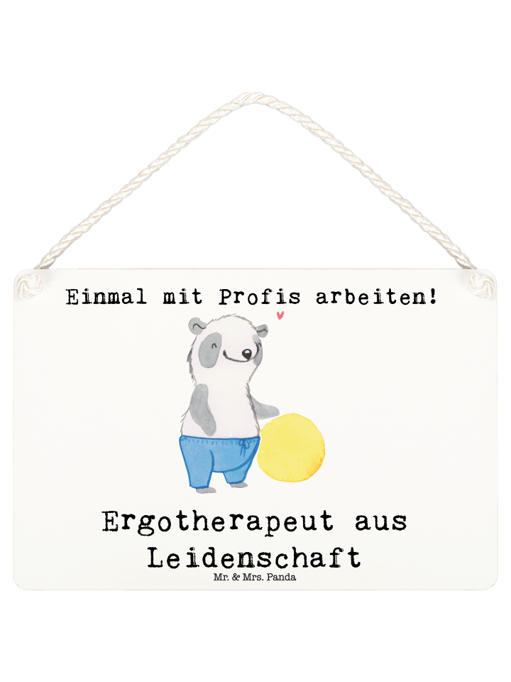 Wandtafel Ergotherapeut Leidenschaft mit Spruch in Weiß