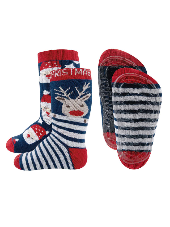2er-Set Stoppersocken 2er Pack Weihnachten in bunt