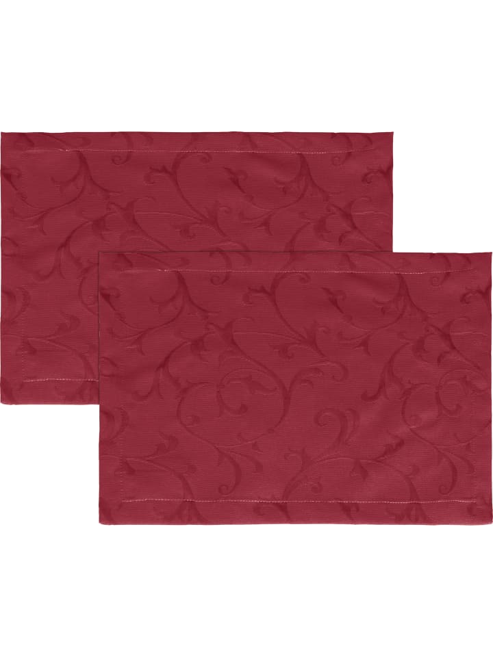 Jacquard Tischset 2er-Pack Düsseldorf in burgund