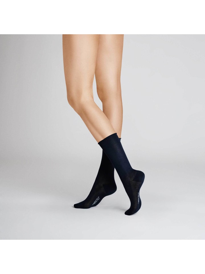 Socken Relax Fine Rollrand in Marineblau
