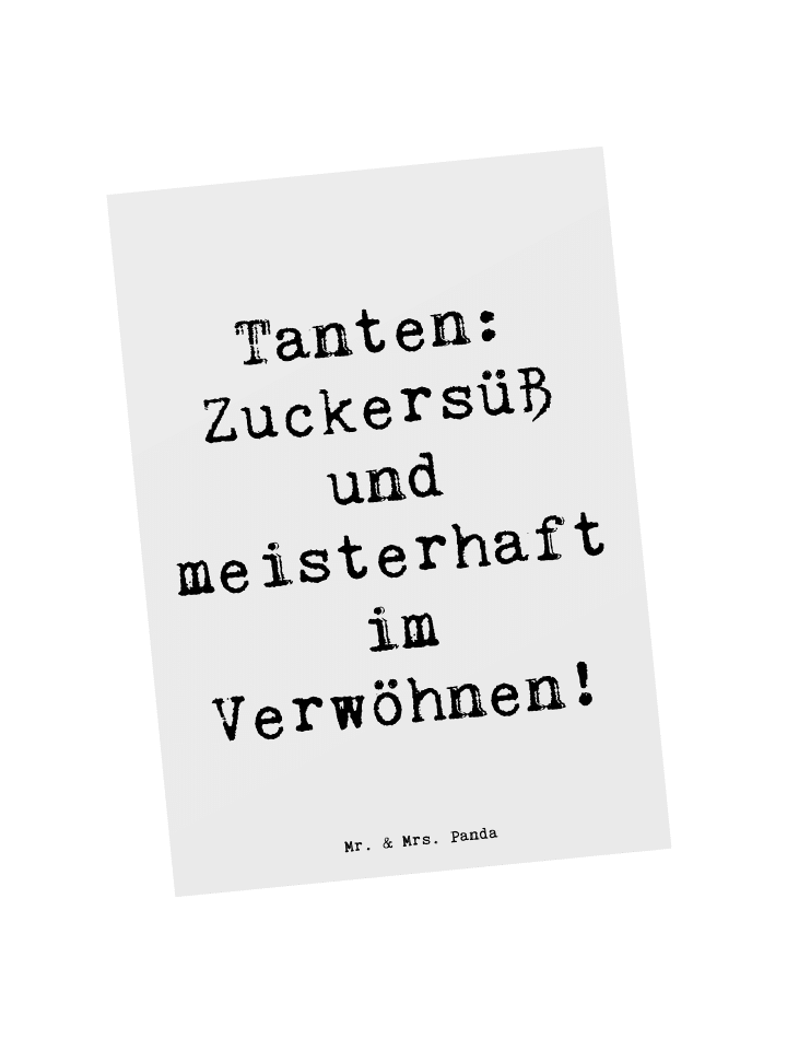 Postkarte Tante Zuckersüß mit Spruch in Weiß