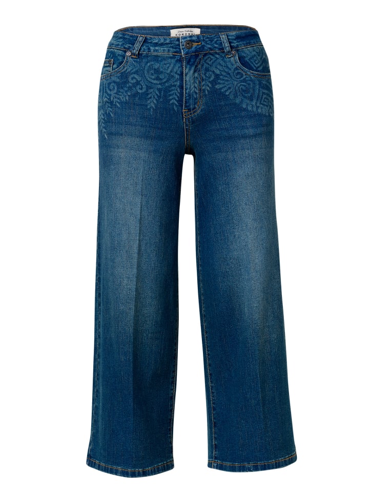 Damen-Culotte mit Print in blau