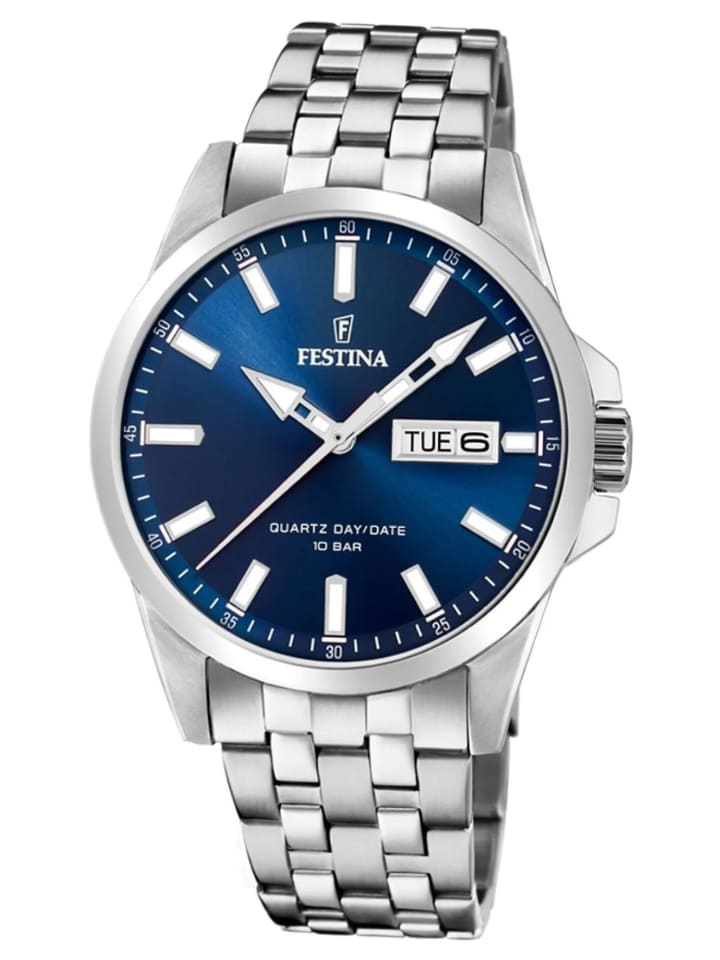 Herrenuhr Quarz Stahl/Blau