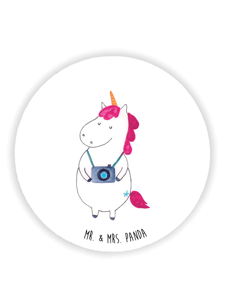 Kühlschrankmagnet Einhorn Fotograf ohne Spruch in Weiß