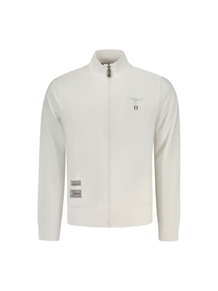 Weiß Baumwolle Herren Sweatshirt