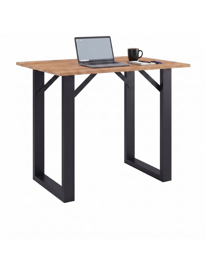Holz Bartisch Stehtisch Tisch Tresen Xona 110x80 cm in Schwarz / Honig-Eiche
