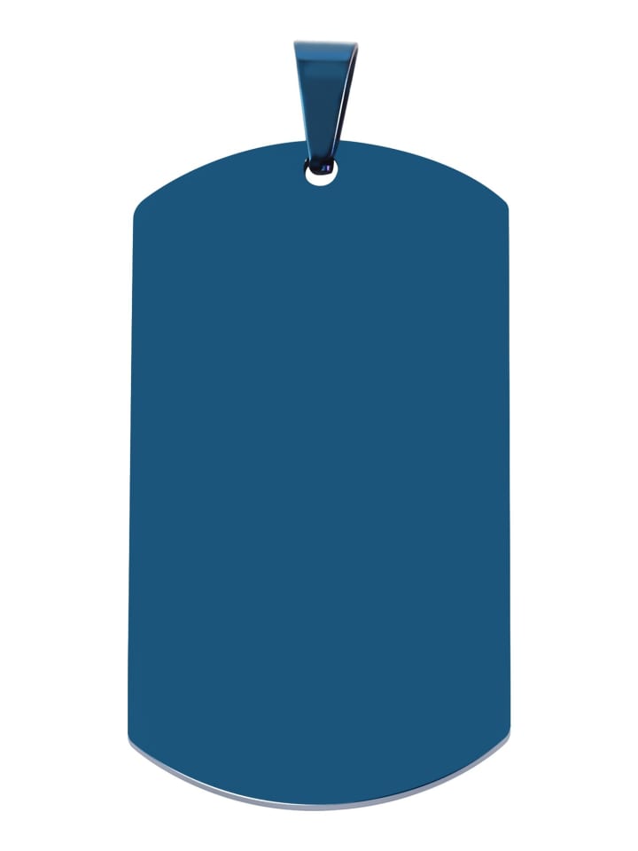 Unisex Anhänger – Gravuranhänger aus Edelstahl in blau