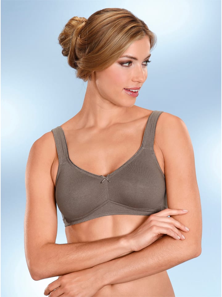 BH ohne Bügel in taupe + brombeer