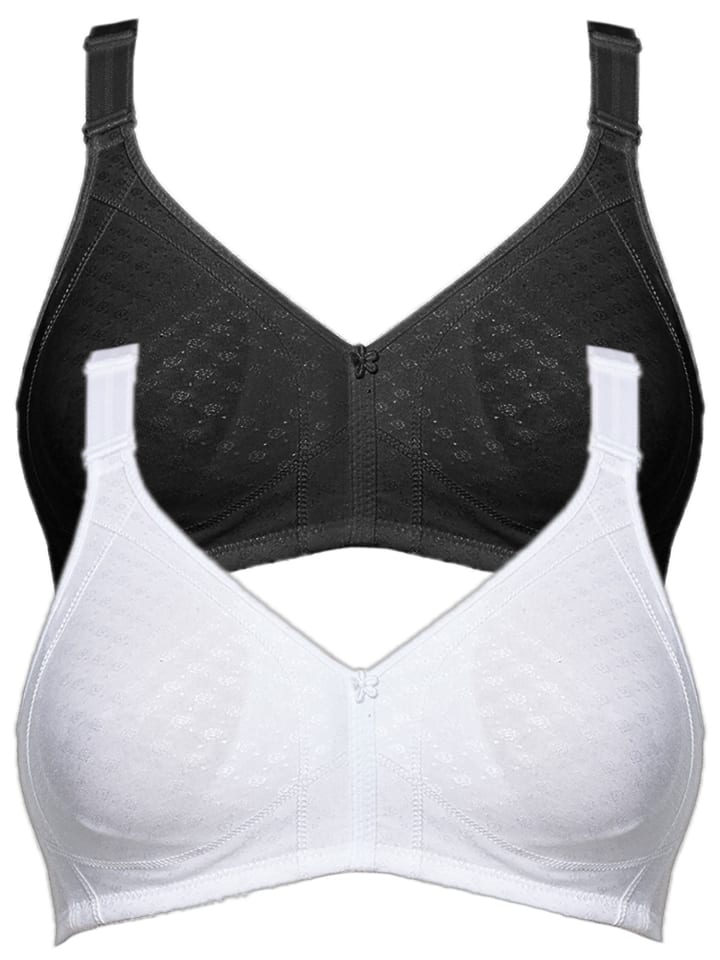 2er Pack BH ohne Bügel Topsy Plus in Schwarz Weiss