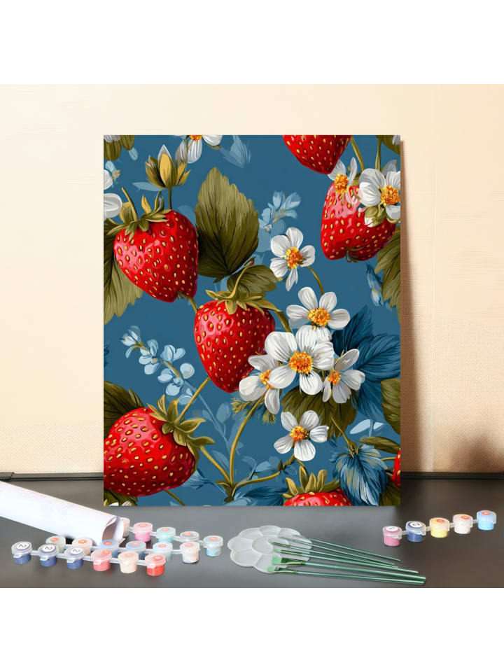 DIY Malen nach Zahlen Set-"Erdbeerblüte" 