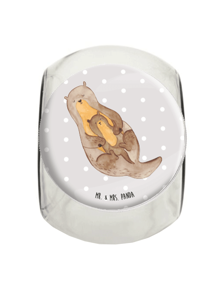 Bonbonglas Otter Kind ohne Spruch in Grau Pastell