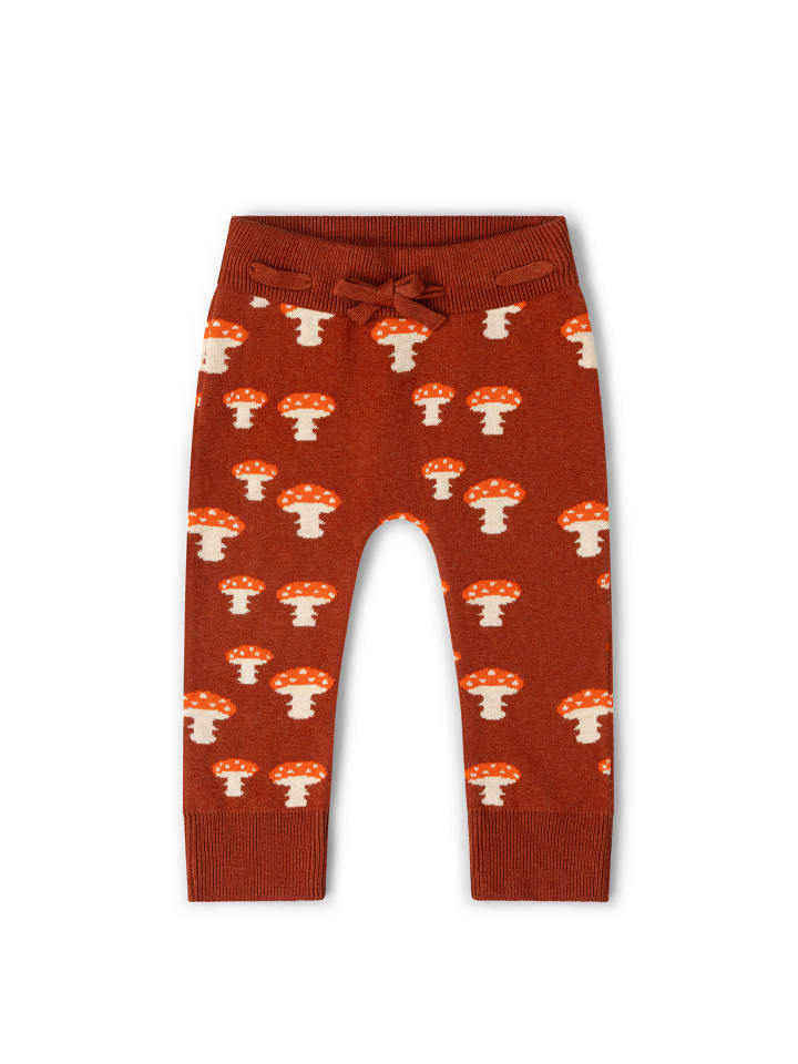 Jogginghose aus Strick mit Bindegürtel in Orange