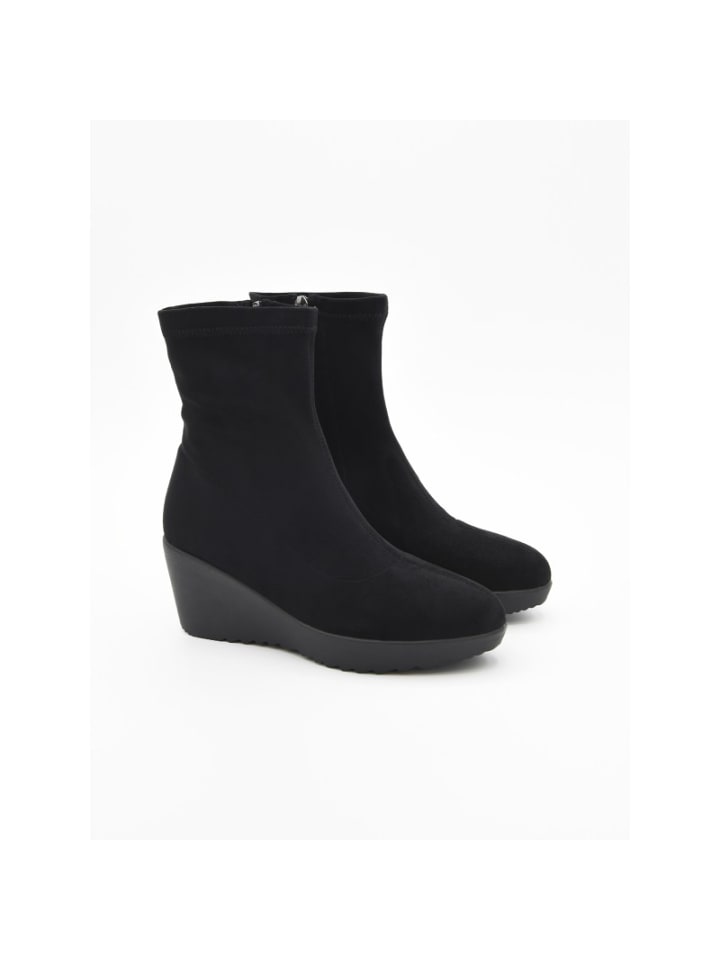 Boots Damen-Keilstiefeletten, in Schwarz