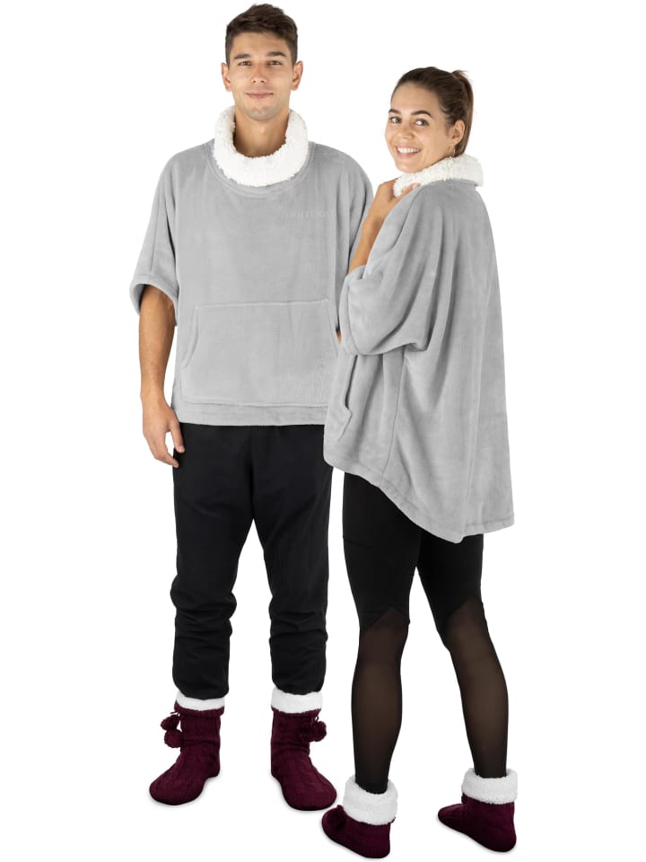 Weicher Oversize Kuschelpullover in Hellgrau